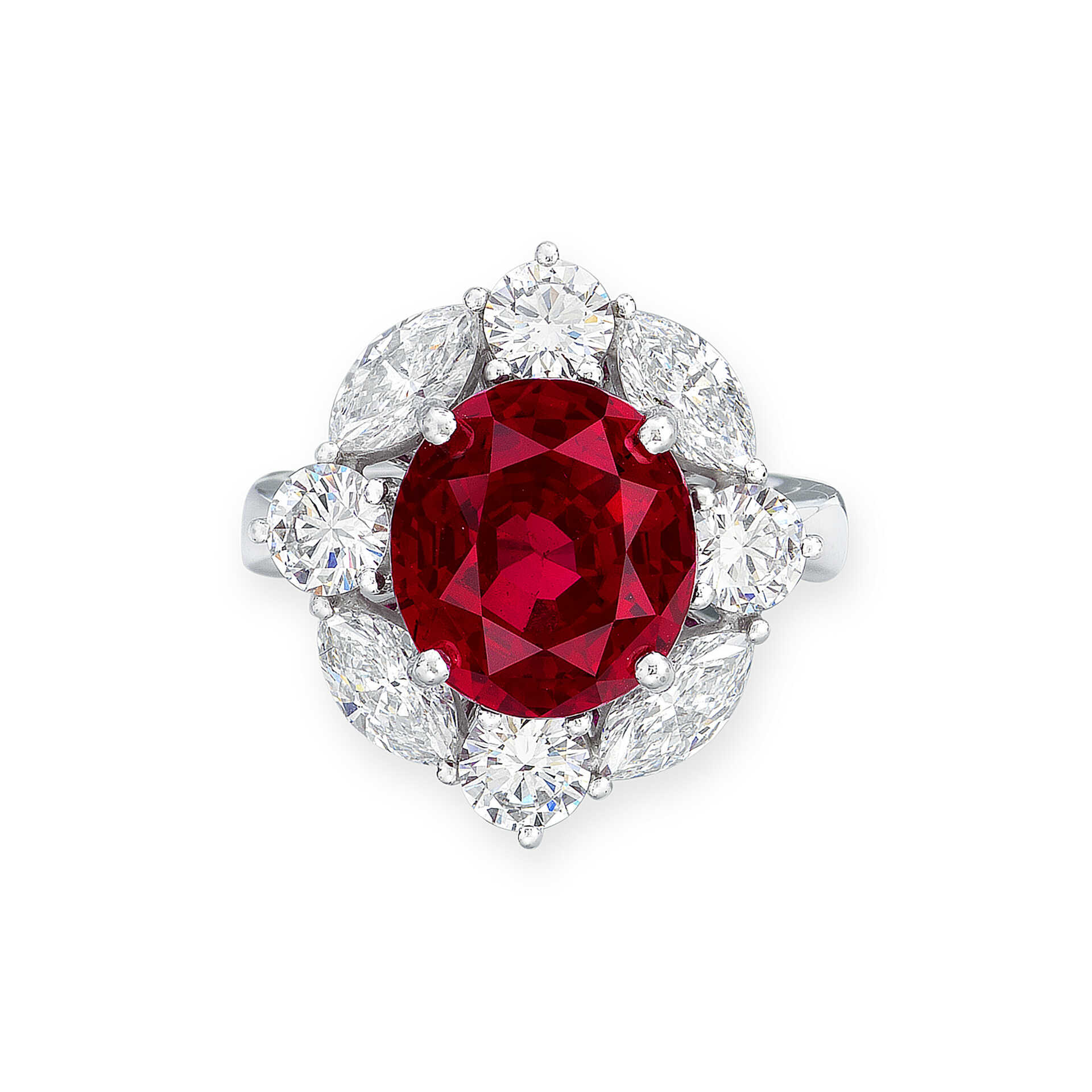 A SUPERB RUBY AND DIAMOND RING