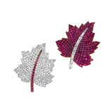 VAN CLEEF & ARPELS SET OF RUBY AND DIAMOND ‘MYSTERY-SET’ BROOCHES - photo 1