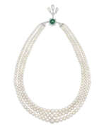 Bhagat Jewellers. BHAGAT NATURAL PEARL, EMERALD AND DIAMOND NECKLACE
