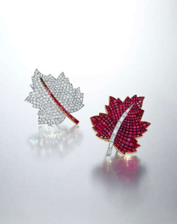 VAN CLEEF & ARPELS SET OF RUBY AND DIAMOND ‘MYSTERY-SET’ BROOCHES - фото 4