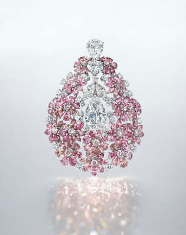 DIAMOND AND COLOURED DIAMOND PENDANT - photo 2