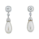 NATURAL PEARL AND DIAMOND EARRINGS - Foto 1