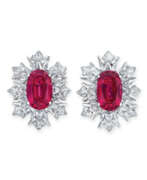 spinel. SPINEL AND DIAMOND EARRINGS