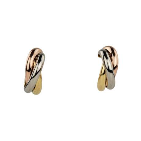 Tricolor weave gold earrings. Cartier. - photo 1