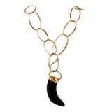 Pomellato gold necklace, Victoria Collection. Horn pendant in jet, 18k rose gold. - photo 2