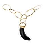 Pomellato gold necklace, Victoria Collection. Horn pendant in jet, 18k rose gold. - Foto 4