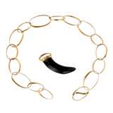 Золотое ожерелье Pomellato, Victoria Collection. Подвеска выполненная в форме рога из гагата, 18k розового золота. - фото 5