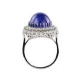 Ring in 18K white gold with tanzanite, cabochon cut, and loose diamonds. - photo 6