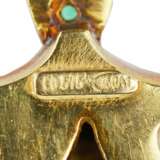 Золотая цепочка с медальоном в виде пагоды и медитирующим Буддой - фото 7