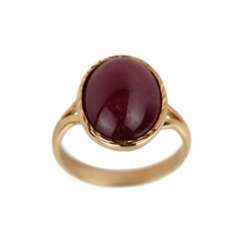 Golden ring with ruby.