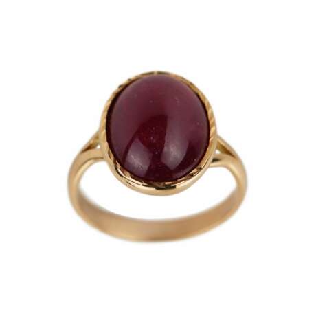 Golden ring with ruby. - photo 1