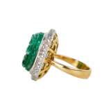 Impressive 18K gold ring with emerald and diamonds. - Foto 4