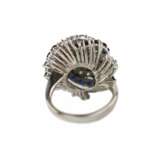 Spiral-shaped gold ring with sapphires and diamonds. - photo 6