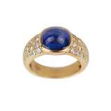 Gold ring with sapphire and diamonds. - Foto 1