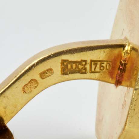 Boutons de manchette Chopard en or avec guilloche et diamants. - photo 5