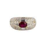 Gold ring with ruby and diamonds. - photo 3