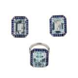 Spectacular ladies set in white gold with aquamarines, sapphires and diamonds. - photo 2