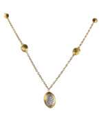 Overview. Marco Bisego. Original gold chain with pendant and diamonds.