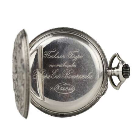 Серебряные карманные часы Павла Буре. Конца 19 века. - фото 4