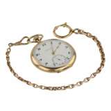 Золотые карманные часы Uyisse Nardin рубежа 19-20 веков. В коробке и с золотой цепочкой. - фото 1