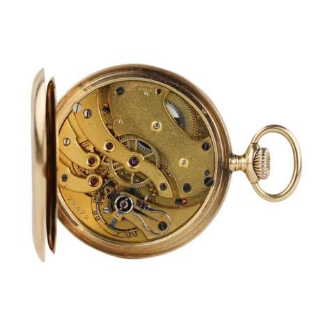 Золотые карманные часы Uyisse Nardin рубежа 19-20 веков. В коробке и с золотой цепочкой. - фото 4