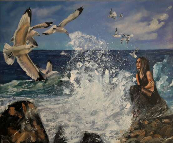 Desespero Canvas on the subframe Oil paint Realism Морской сюжет Portugal 2024 - photo 1