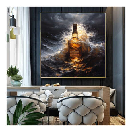 Бутылка Рома в Море Евгения Дувакина Canvas on the subframe Acrylic and oil Realism Marine art Russia 2023 - photo 3