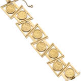 Yellow gold geometric modular pound bracelet, g 128.25 circa, length cm 22.5 circa. - Foto 1