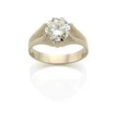 Round ct. 2.50 circa diamond white gold ring, g 7.06 circa size 24/64. - фото 1