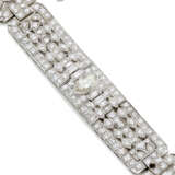 Round, marquise and baguette diamond white gold modular bracelet, marquise ct. 1.20 circa main diamond, in all ct. 12.60 circa, g 47.53 circa, length cm 17.9 circa. (defects and losses) - photo 1