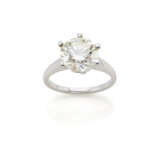 Round ct. 3.61 diamond and white gold ring, g 5.94 circa size 13/53. - photo 1