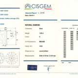 Round ct. 1.96 and ct. 1.98 diamond and white gold earrings, g 3.87 circa, length cm 0.9 circa. Cased by Gioielli Fontana | | Appended diamond report CISGEM n. 52184 11/09/2009, Milano | Appended diamond report CISGEM n. 52185 11/09/2009, Milan. - фото 4