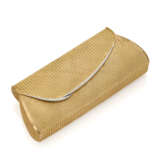 BULGARI | Yellow chiseled gold clutch evening bag accented with a diamond white gold clasp, inside mirror and black satin cover, gross g 414.04 circa, length cm 19.5, width cm 8.0 circa. Signed Bvlgari, French goldsmith and export marks, inventory nu - фото 3