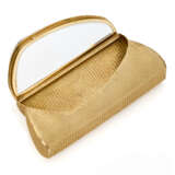 BULGARI | Yellow chiseled gold clutch evening bag accented with a diamond white gold clasp, inside mirror and black satin cover, gross g 414.04 circa, length cm 19.5, width cm 8.0 circa. Signed Bvlgari, French goldsmith and export marks, inventory nu - photo 4