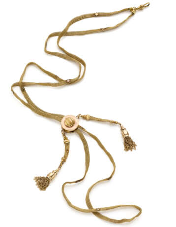 Yellow 9K gold slider accented with stars and tassels, g 38.52 circa, length cm 112 circa. (slight defects) - Foto 3