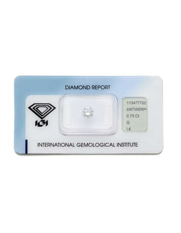 Round brilliant cut ct. 0.73 diamond. | | Appended diamond report IGI n. 113477752 23/06/2014, Anversa - фото 1