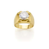 Round ct. 2.60 circa diamond and yellow gold band ring, g 11.85 circa size 9/49. - Foto 2