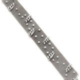 Diamond and platinum band bracelet, diamonds in all ct. 5.20 circa, g 99.15 circa, length cm 18.70, width cm 2.30 circa. Marked 950, E48. - Foto 3