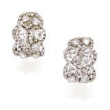 Round and rose cut diamond white gold earrings, diamonds in all ct. 2.20 circa, g 11.81 circa, length cm 1.90 circa. - photo 1