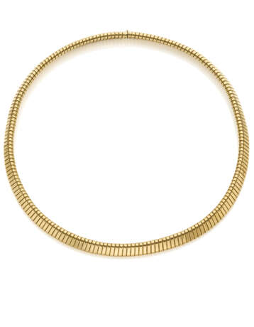 WEINGRILL | Yellow gold tubogas necklace, g 51.16 circa, length cm 43 circa. Marked 15 VR and with logo. - photo 1