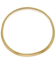 WEINGRILL | Yellow gold tubogas necklace, g 51.16 circa, length cm 43 circa. Marked 15 VR and with logo.