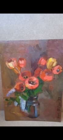 Tulips Oil paint масляная живопись Still life Russia 2023 - photo 1