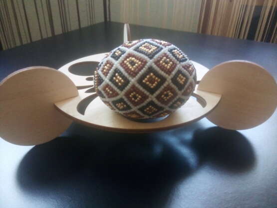 Пасхальное деревянное яйцо Wood Inlay мозаика воображение художника Ukraine 2024 - photo 3