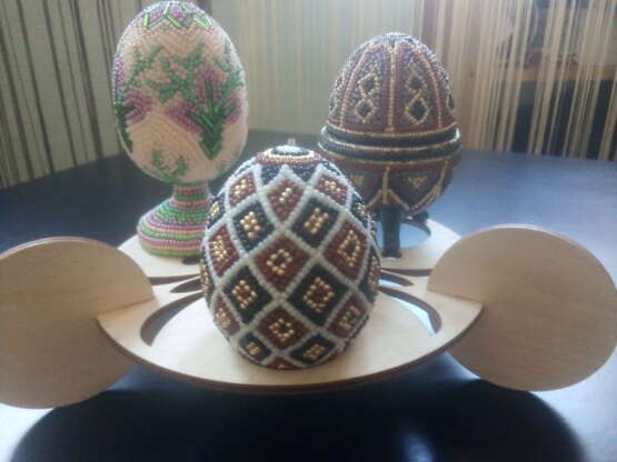 Пасхальное деревянное яйцо Wood Inlay мозаика воображение художника Ukraine 2024 - photo 4