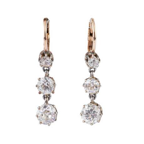Paar Jugendstil Diamant-Ohrhänger. - Foto 1