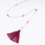 A Ruby Diamond Tassel Pendant on long Necklace in Art-déco Style. - photo 3