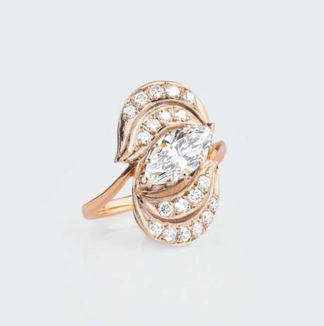 A Russian Vintage Diamond Ring. - фото 1
