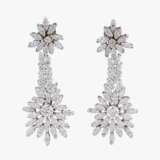 Paar außergewöhnlicher Blüten-Diamant-Ohrhänger. - Foto 1