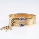 A rare Vintage Gold Bracelet with Sapphire Diamond Clasp. - фото 1