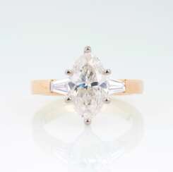 A Solitaire Diamond Ring with Marquise Diamond.